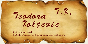 Teodora Koljević vizit kartica